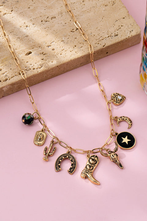 Western Charm Necklace - Boot cross heart | 80N92762