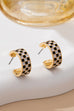 CHECKER EPOXY HUGGIE HOOP EARRINGS | 80E61747