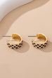 CHECKER EPOXY HUGGIE HOOP EARRINGS | 80E61747