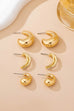Chunky Hoop Rhinestone Trio Earring Set | 80E61673
