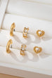 Pearl Heart & Rhinestone Huggie Hoop Trio Earring | 80E61757