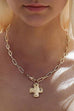 NOTABLE HAMMERED CROSS FRONT TOGGLE NECKLACE | 40NK9666