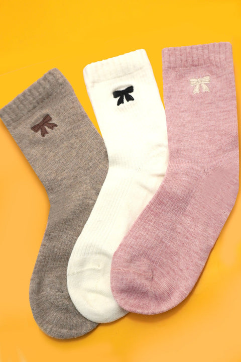 WOMAN RIBBED BOW KNOT SOCKS | 40S02077