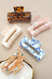 Marbled Acetate Rectangle Hair Claw Clips | 40H1041