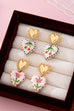 Cherry Heart Ceramic Drop Earrings | 80E61701