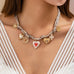 Ivory & Red cord Multi-Charm Boho Necklace | 80N92742