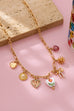 Gold Figaro Chain Multi-Charm Statement Necklace | 80N92748