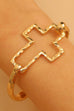 Hammered Open Cross Bangle - Silver or Gold | 40B5235