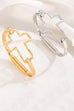Hammered Open Cross Bangle - Silver or Gold | 40B5235