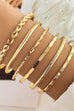 Gold Layered Bangle Set - Mixed Texture Stack | 40B5238