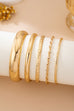 Gold Textured Bangle Stack Set | 80B1601