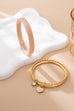 Gold and Acrylic Heart Charm Multi Bangle Set | 80B1611