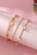 Rectangle Stone Heart CHarm Multi Layer Bracelet | 80B1595