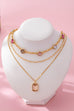 Oval Stone Beaded Ball Multi Layer Chain necklace | 80N92766