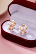 Pearl Cluster Half-Hoop Stud Earrings | 80E61733