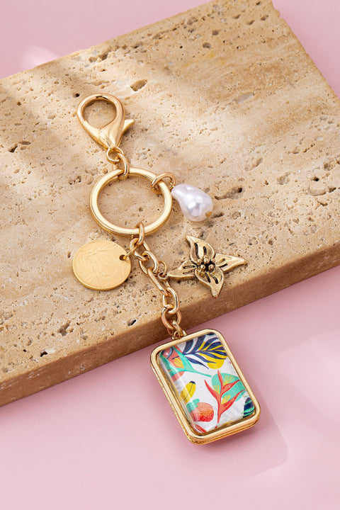 Flower and pearl Charm Key Chain Bag Charm | 80K103