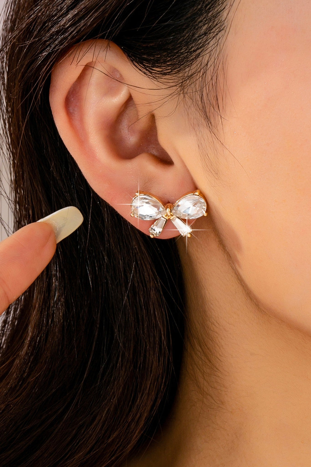 Crystal Bow Stud Earrings | 80E61820