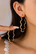 Oversized Hammered Gold Wavy Hoop Earrings | 80E61830