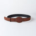 Western Oval Buckle Faux Leather & Leopard Belt | 40BT660