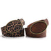 Western Oval Buckle Faux Leather & Leopard Belt | 40BT660
