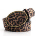 Western Oval Buckle Faux Leather & Leopard Belt | 40BT660