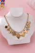 Vintage Gold-Tone Heart Charm Cluster Necklace | 80N92793