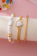 Rectangle Stone Heart CHarm Multi Layer Bracelet | 80B1619