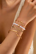Gold Pearl Heart Charm Multi Bracelet Set | 80B1621