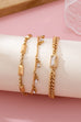 Gold Multi-Chain Crystal Drop Layered Bracelet | 80B1626