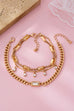 Gold Multi-Chain Crystal Drop Layered Bracelet | 80B1626