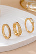 Gold Textured & Crystal Stacking Ring Trio | 80R154