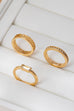 Gold Textured & Crystal Stacking Ring Trio | 80R154