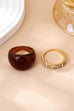 Oversized Brown Dome Crystal Baguette Ring | 80R155
