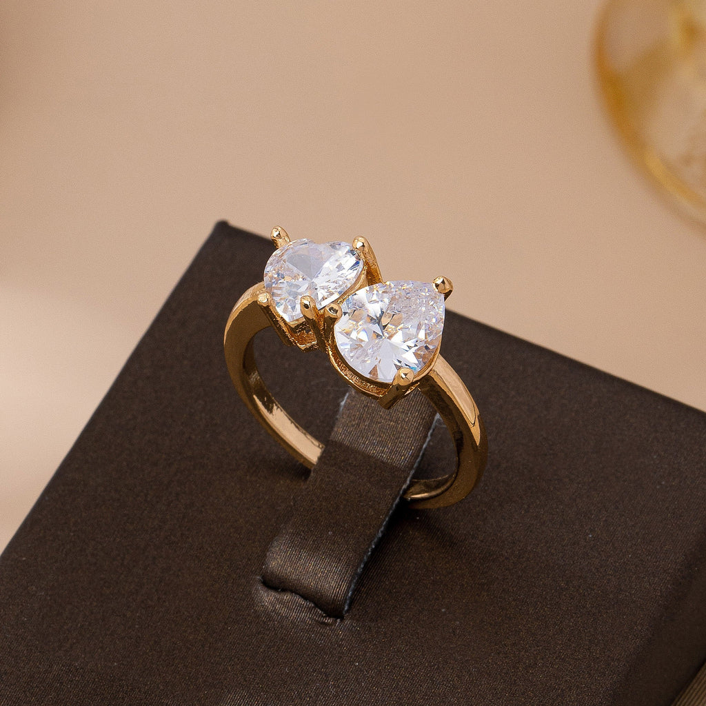 Gold Minimal Crystal Solitaire Bridal Ring | 80R165