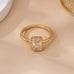 Gold Minimal Crystal Solitaire Bridal Ring | 80R165