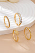 Gold-Tone Mixed Crystal & Pearl Stacking Ring Set | 80R177