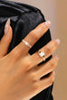 Gold-Tone Emerald-Cut Crystal Statement Ring Duo | 80R180