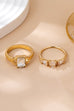 Gold-Tone Emerald-Cut Crystal Statement Ring Duo | 80R180
