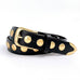 Black Leather Gold Studded Belt | 40BT662