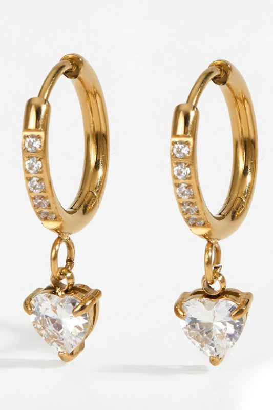 18K STAINLESS STEEL TARNISH FREE CRYSTAL EARRINGS | 40E471