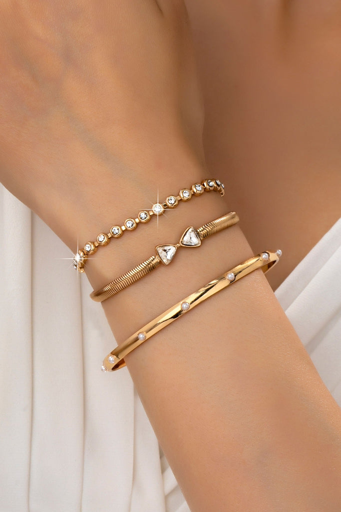 Herringbone Bow Bezels  & Open Cuff Bracelet | 80B1638