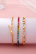 Multi Rainbow Crystals & Mixed Chains Bracelet | 80B1646