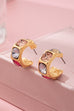 Gold-Tone Multi Color Gem Crystal Hoop Earrings | 80E61876