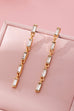 Gold-Tone Baguette Crystal Linear Drop Earrings | 80E61861
