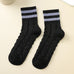 WOMAN BREATHABLE WAFFLE STRIPE COTTON SOCKS | 40S02082
