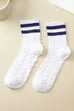 WOMAN BREATHABLE WAFFLE STRIPE COTTON SOCKS | 40S02082