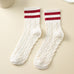 WOMAN BREATHABLE WAFFLE STRIPE COTTON SOCKS | 40S02082