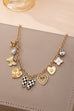 Charm Necklace-Hearts & Checker Butterflies | 80N92815