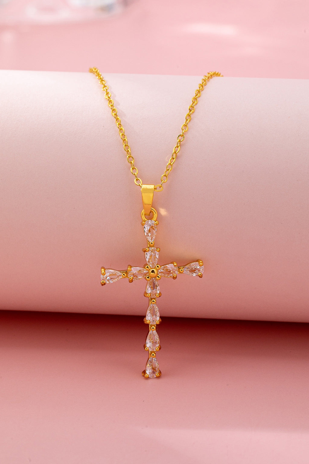 Rainbow  Crystal Cross Pendant Necklace | 80N92816