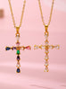 Rainbow  Crystal Cross Pendant Necklace | 80N92816